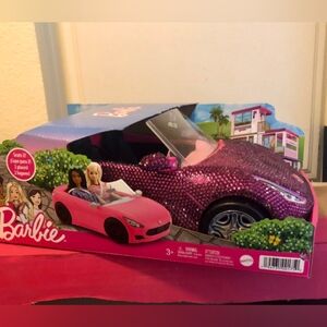 Pink Bling'd Barbie Convertible Car Gift Set